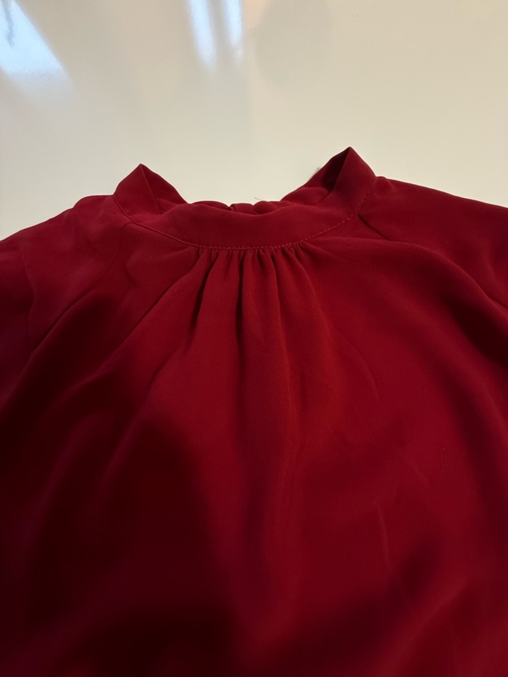 Feminine Elegance | Open-Back Bow-Detail Blouse - Red - Picture 7 of 11